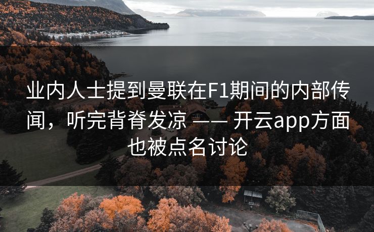业内人士提到曼联在F1期间的内部传闻，听完背脊发凉 —— 开云app方面也被点名讨论