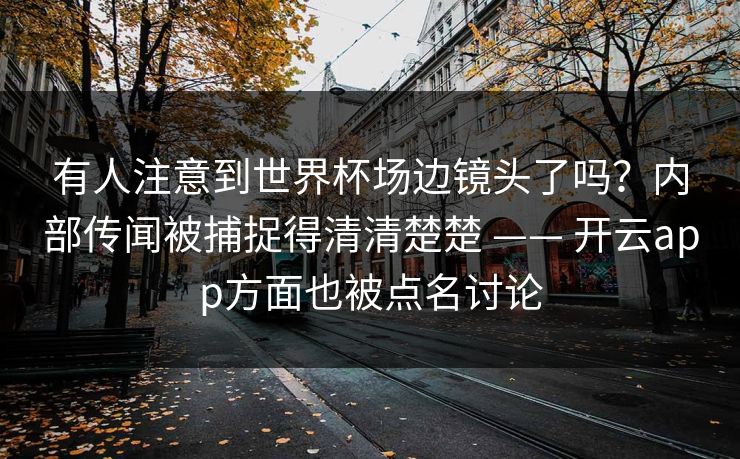 有人注意到世界杯场边镜头了吗？内部传闻被捕捉得清清楚楚 —— 开云app方面也被点名讨论