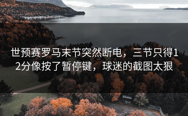 世预赛罗马末节突然断电，三节只得12分像按了暂停键，球迷的截图太狠